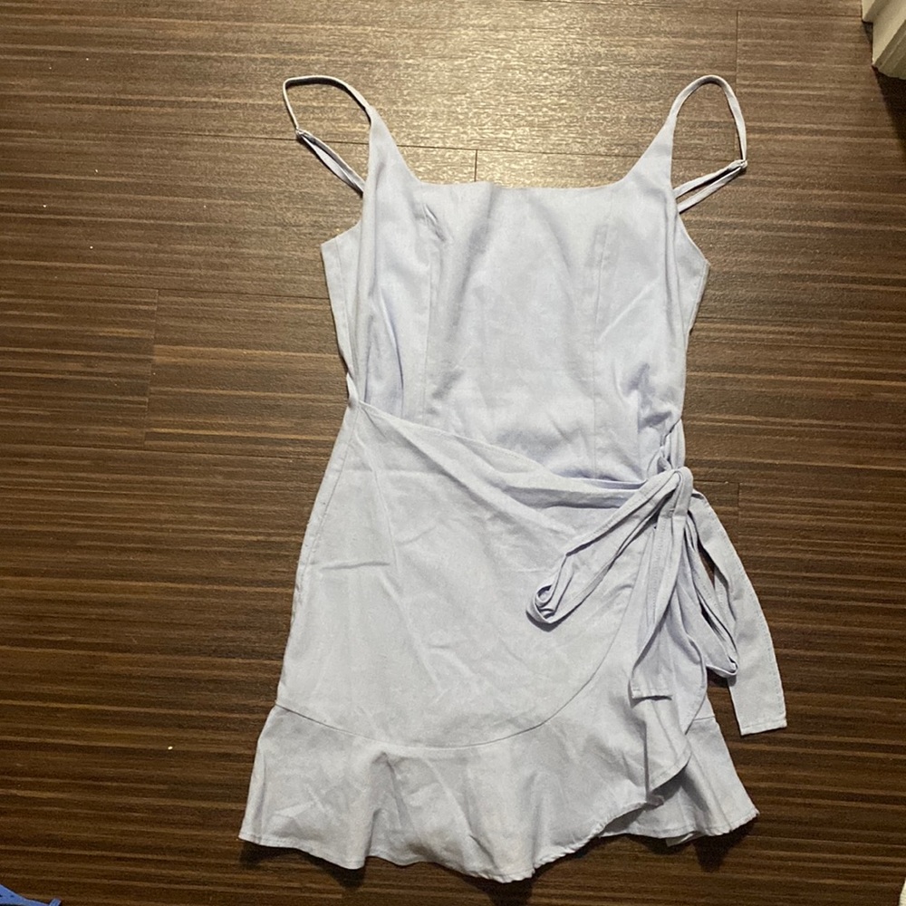 Cottage hill mini dress baby blue size 6 with side zipper